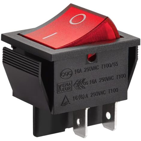 4-Pin ON/OFF Rocker Switch, Red Light (2-Pack)