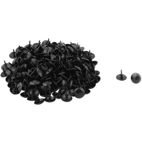 sourcing map 200pcs Upholstery Nail Tip Upholstery Nail Carpet Push Pin for Furniture Decoration Black 9 x 9mm