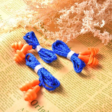 Ear Plug With Rope 20 Pairs Cord Ear Plugs, Reusable Silicone Ear Plugs with Rope, Noise ...