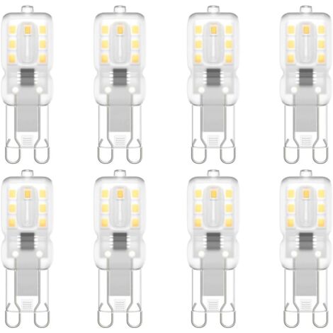 G9 LED Bulb, G9 LED 220V Natural White 5500K 3W Halogen Equivalent to 30W Halogen Light, 8-Pack [Energy Class E] (1/5)