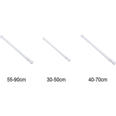 Extendable Curtain Rod, Extendable Tension Rod, Easy to Install for Net Curtains, Extendable Telescopic Rods for Shower Curtain, Bathtub, Door Cabinets