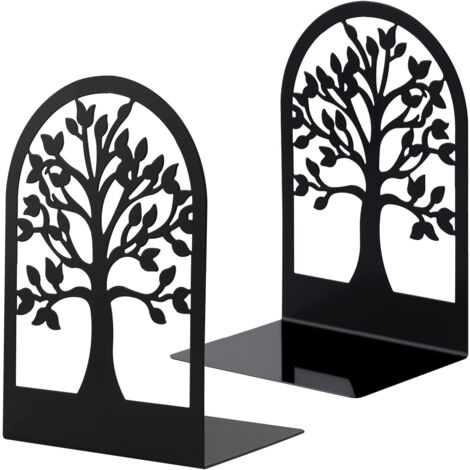 Metal Bookends for Books, Scratch-Resistant Book Holders for Office, School and Home, Book Dividers, CDs, File Holders for Offices (1 Pair)
