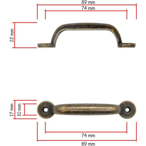 10pcs Antique Bronze Drawer Handles for Sliding Doors, Cabinets, Dressers, Kitchens, Sideboards, Chests, 90x22mm