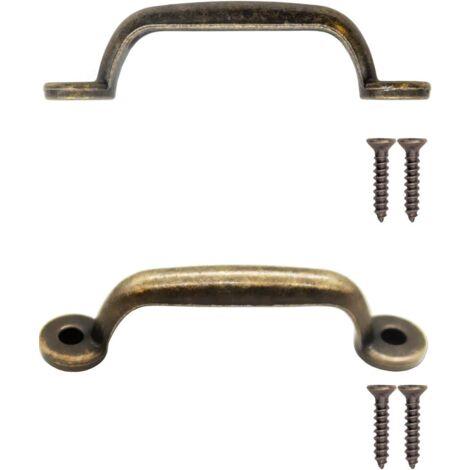 10pcs Antique Bronze Drawer Handles for Sliding Doors, Cabinets, Dressers, Kitchens, Sideboards, Chests, 90x22mm