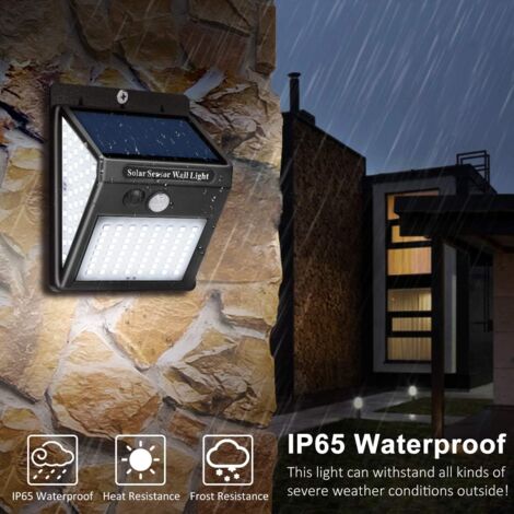 Solar Light Outdoor, Solar Lamp Outdoor, Motion Sensor, 3 Modes [4 Pack 144 LEDs], Waterproof Wireless Solar Outdoor Lighting, Outdoor Wall Lamp for Garden [Energy Class A+]