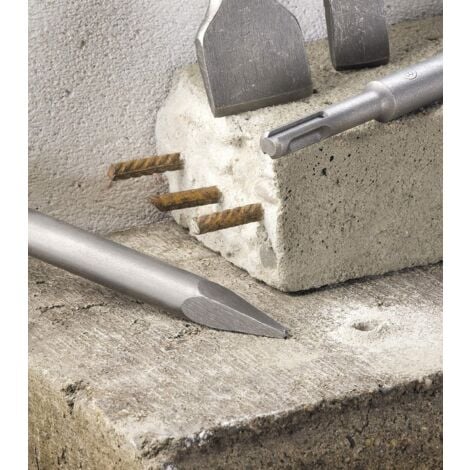 SDS-Plus hammer chisel set, set of 5 chisels for stone and concrete in a plastic case