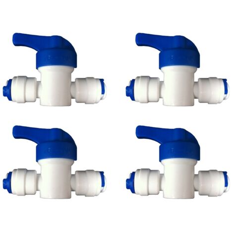 Water 4-Pack Inline Faucet Valve for LDPE Refrigerators and Freezers, Reverse Osmosis Filter System, 1/4 Inch (1/3)