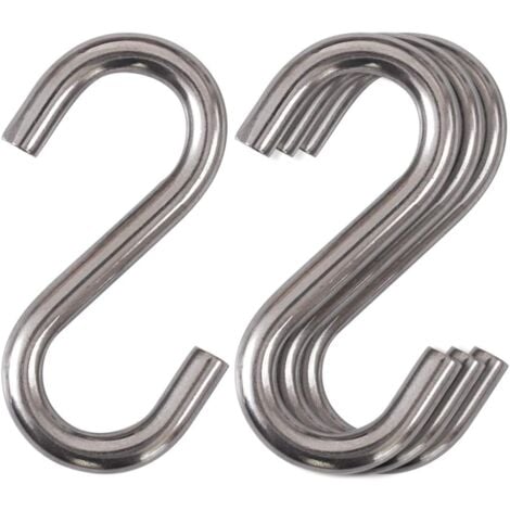 4 Pack Heavy Duty 304 Stainless Steel S Hooks, 3 Inch S Hooks for Hammock Swings, Industrial Grade All Purpose Hooks