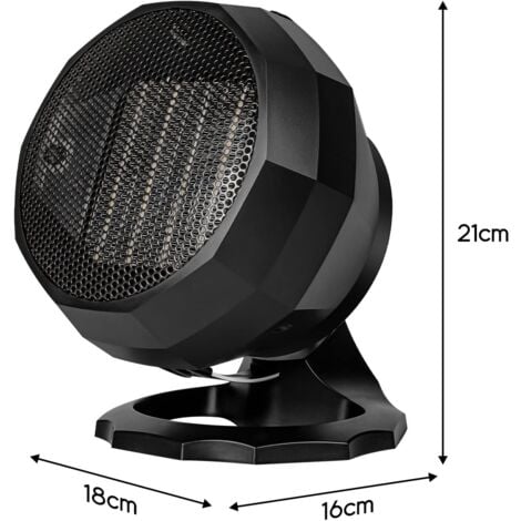 1800W Space Heater, PTC Ceramic Fan Heater, Electric Heater, Smart Thermostat, Three Heating Settings, Bathroom Heater Fan for Hoom Bathroom (Black)