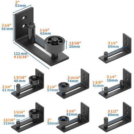 Sliding Door Floor Guide, 8-in-1 Barn Door Floor Guide, Adjustable Roller Floor Guide for Sliding Doors
