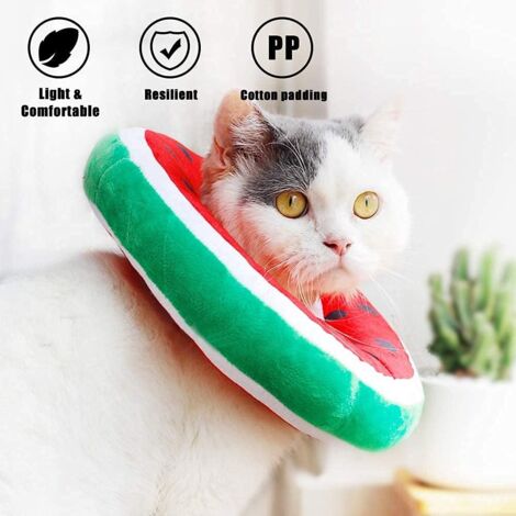 Cat Dog Collars, Protective Collar, Comfortable, Adjustable, Post-Surgical Collar Recovery, Anti-Bite Protection (Watermelon, M)