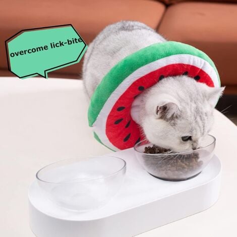 Cat Dog Collars, Protective Collar, Comfortable, Adjustable, Post-Surgical Collar Recovery, Anti-Bite Protection (Watermelon, M)
