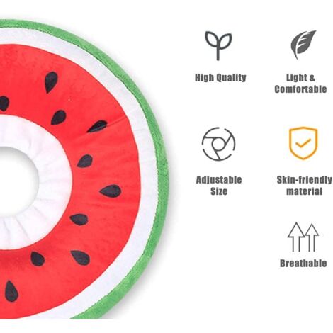 Cat Dog Collars, Protective Collar, Comfortable, Adjustable, Post-Surgical Collar Recovery, Anti-Bite Protection (Watermelon, M)