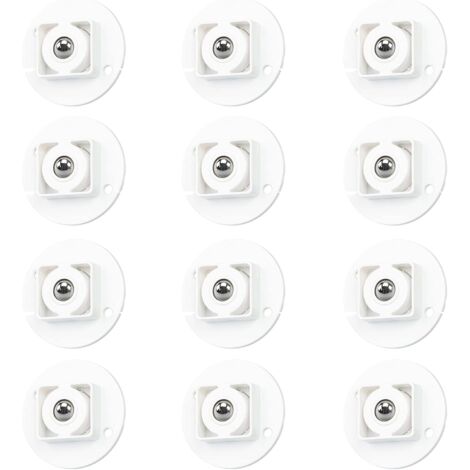 12pcs Self Adhesive Transfer Rollers, Transfer Ball Rollers, Solid Plastic Rollers, 360 Degree Rotating Roller for Lower Storage Shelf, Trash can