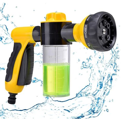 Garden Watering Gun, Irrigation Gun, Watering Can with 8 Watering Modes, Built-in Soap Dispenser for Car Washing, Garden Watering, Pet Showers (1/5)