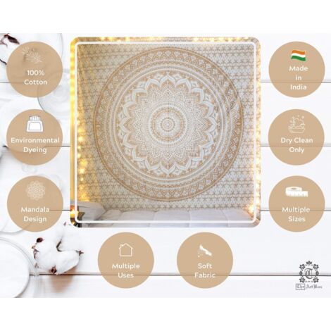 Indian Mandala Tapestry, Wall Hanging, Bohemian Decoration, Tapestry, Wall Hanging, Bohemian Chic, Wall Sheet, Aesthetic Mandala Wall, Large Fabric Mandala Wall