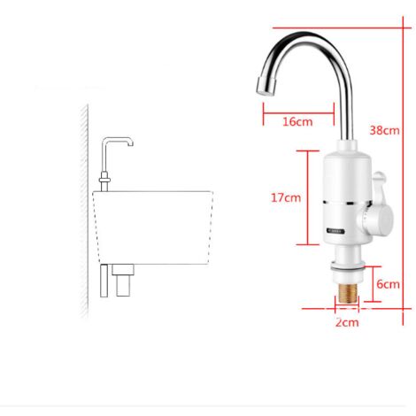 Electric Basin Faucet - Frame + Hot and Cold Mixer - Electric Instantaneous Water Heaters and Water Heaters, European Specifications, G1/2 (Water Bottom)