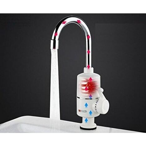 Electric Basin Faucet - Frame + Hot and Cold Mixer - Electric Instantaneous Water Heaters and Water Heaters, European Specifications, G1/2 (Water Bottom)