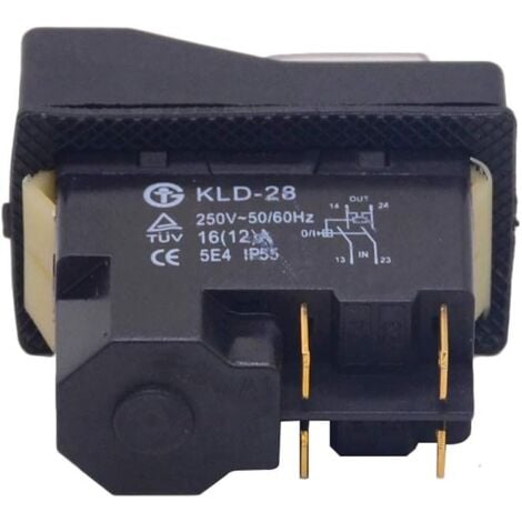 Power Tool Safety Switch, Waterproof Electromagnetic Push Button Switch, Electromagnetic Switches for Mechanical Cutting Machines, 4 Pole