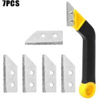 Grout Removal Tools, Tile Scraper, 1 Pack Grout Scraper, Angled Saw with 6 Replacement Blades for Bathroom Cleaning