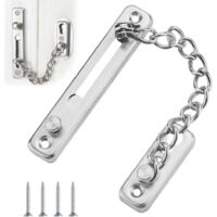 Security door chain, anti-theft door lock, stainless steel door chain lock, sliding door lock with 4 screws for wooden window doors