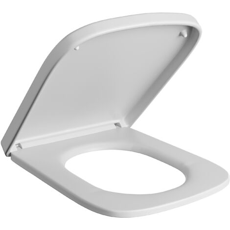 Genuine RAK Series 600 Square Toilet Seat Soft Close Quick Release - Gloss White Wrap Over