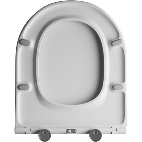 Genuine RAK Resort D Shape Toilet Seat Soft Close Quick Release - Gloss White Slimline Sandwich