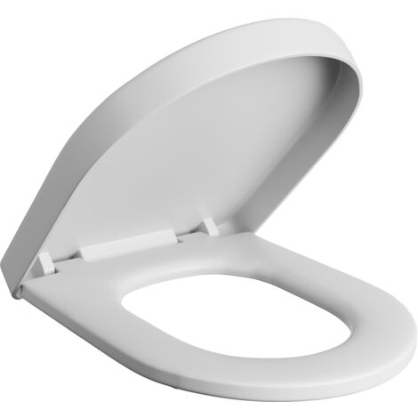 Genuine RAK Resort D Shape Toilet Seat Soft Close Quick Release - Gloss White Wrap Over