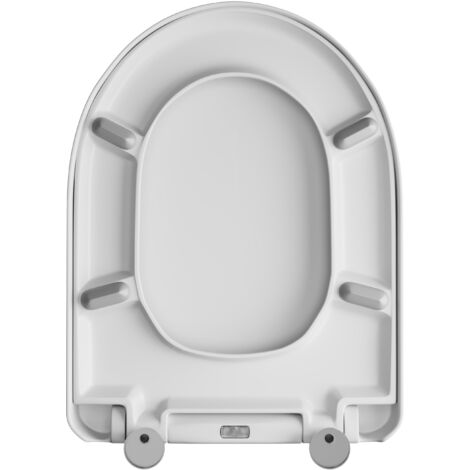 Genuine RAK Resort D Shape Toilet Seat Soft Close Quick Release - Gloss White Wrap Over