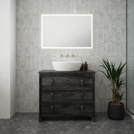 Saturn 1 Tunable LED Mirror - 900 x 600 x 28mm IP44 Rated Diffused Border Dimmable Demister (1/5)