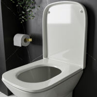 Genuine RAK Series 600 Square Toilet Seat Soft Close Quick Release - Gloss White Wrap Over