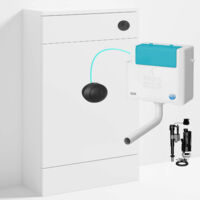 Gloss White 500 x 200mm Back to Wall WC Unit with Concealed Toilet Cistern Set - Side Entry