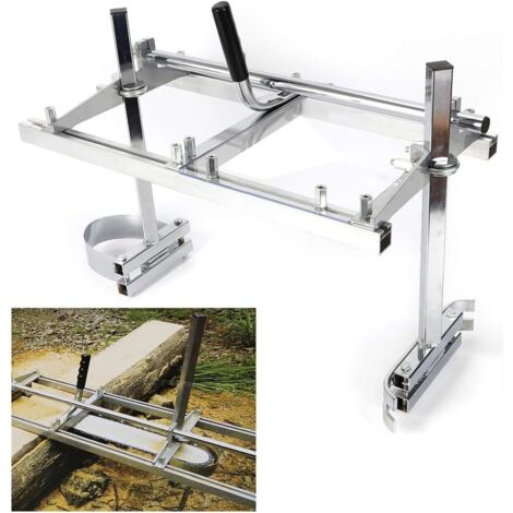 Aserradero móvil, portátil de 24 pulgadas de tablones de fresado de aluminio de motosierra de molino de espesor ajustable para la mayoría de los modelos de motosierras