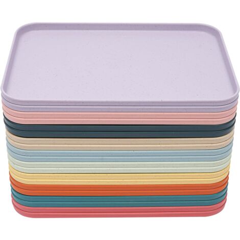 20 bandejas para servir, 10 colores, bandeja de desayuno de plástico, 31 x 22 cm, bandeja rectangular de comida rápida, para cocina, comida rápida, comedor, bar y cafetería (1/5)