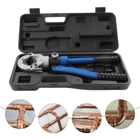 Crimpadora hidráulica de 1/2' 3/4' 1' Alicates de crimpado de tubos de cobre Crimpadora de Tubería Hidráulica con Estuche de Almacenamiento para Tubos de Cobre, Acero al Carbono y Acero