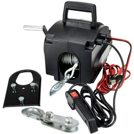 Cabrestante eléctrico de 12 V, cabrestante con mando a distancia, cabrestante eléctrico para remolque de barco, 907 kg, fuerza de tracción con protección contra sobrecarga, dos modos de control