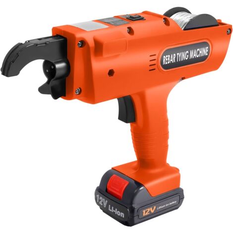 Atadora Alambre Eléctrica Encuadernadora 8mm-34mm Automática Rebar Máquina con 2 Baterías, para Barra de Acero