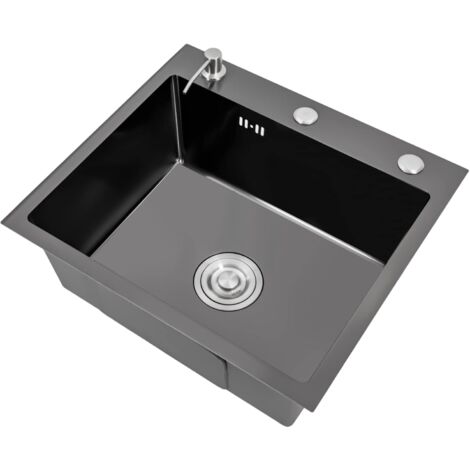 Fregadero Moderno De Cocina De Doble Tazón, Fregadero De Acero Inoxidable De 28.3 X 15.7 Pulgadas, Color Negro, Para Instalación Bajo Montaje/caída, Con Nano Revestimiento, Grifo Extraíble, Juego De