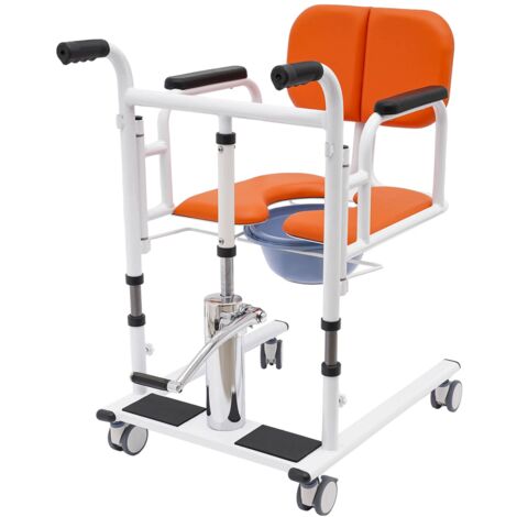 Silla de Ducha, Silla Transferencia Ancianos O Pacientes con Orinal PortáTilelevador De Pacientes HidráUlico Capacidad De Carga De 150kg Altura De ElevacióN Ajustable, Asiento Elevador De Pacientes As