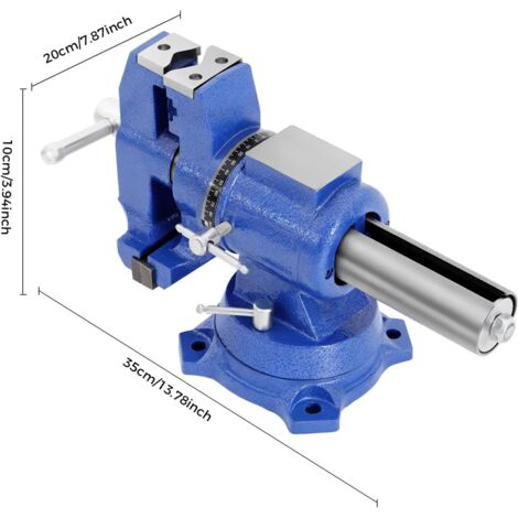 Tornillo De Banco Giratorio 360° De 100 Mm (10 Kg) – Hierro Fundido Dúctil Para Fresadora, Lijadora O Máquinas Herramienta