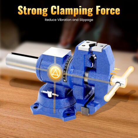 Tornillo De Banco Giratorio 360° De 100 Mm (10 Kg) – Hierro Fundido Dúctil Para Fresadora, Lijadora O Máquinas Herramienta