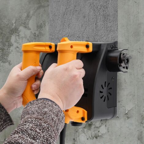 Fresadora eléctrica de hormigón 1200W, Lijadora de pared, fresadora de renovación 1000-4000r / min, Fresadora de pared Fresadora de enlucido, profundidad de cepillado de 1-4 mm, ancho de 15 cm, Cepill