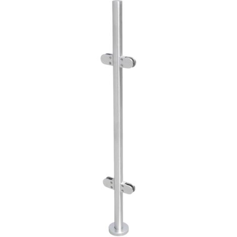Postes de barandilla de cristal de acero inoxidable, sistema de barandilla de 110 cm con abrazadera de cristal, postes para barandilla, valla, balcón, escaleras, terraza, piscina, jardín