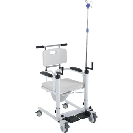 Silla de traslado multifuncional con frenos para personas mayores, embarazadas, enfermos y personas con discapacidad. Asiento de ducha ajustable en altura. Silla de noche para adultos de hasta 120 kg