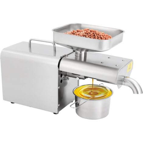 Prensa de aceite eléctrica de 750 W, automática, de acero inoxidable, con una tasa de extracción del 98 %, extractor en frío/caliente para cacahuetes, frutos secos y semillas