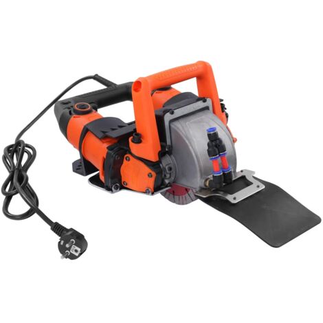 Rozadora de muros, 5200W Rozadora de concreto, 10500 rpm Fresadora eléctrica, con 5 cuchillas y tubo de salida de agua, para ladrillo Hormigón Mármol