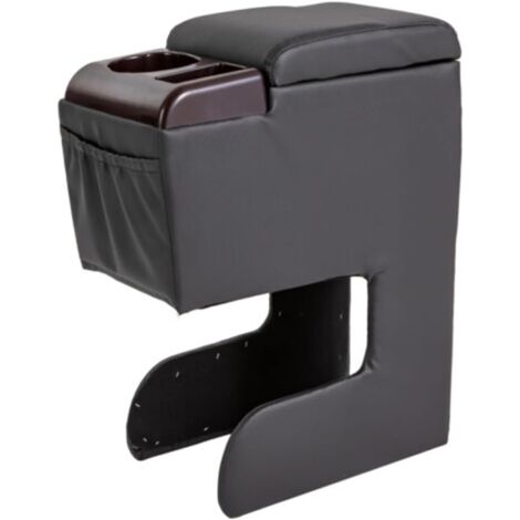 Apoyabrazos para coche, consola central universal, compartimento central, negro, cojín (1/5)