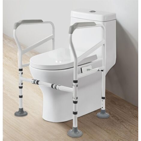 Soporte para inodoro - Con asas - Ajustable - Estructura de seguridad para personas mayores y discapacitadas (100 kg)