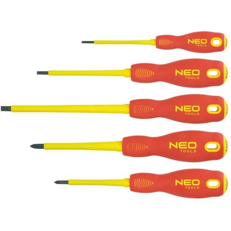 Set di 5 cacciaviti isolati NEO TOOLS 04-220 1000V speciale elettricista (1/2)