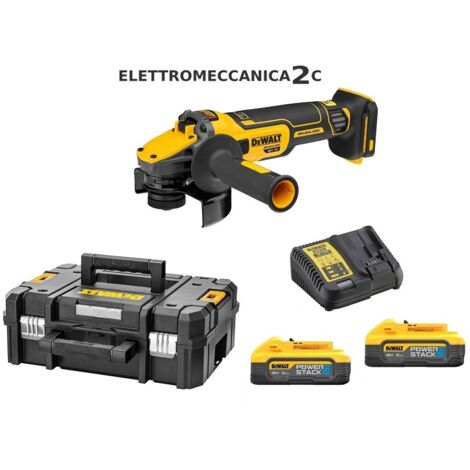 Smerigliatrice Ø125mm 18V DEWALT DCG409H2T-QW Brushless con valigetta e 2 batterie da 5,0 Ah POWERSTACK (1/4)